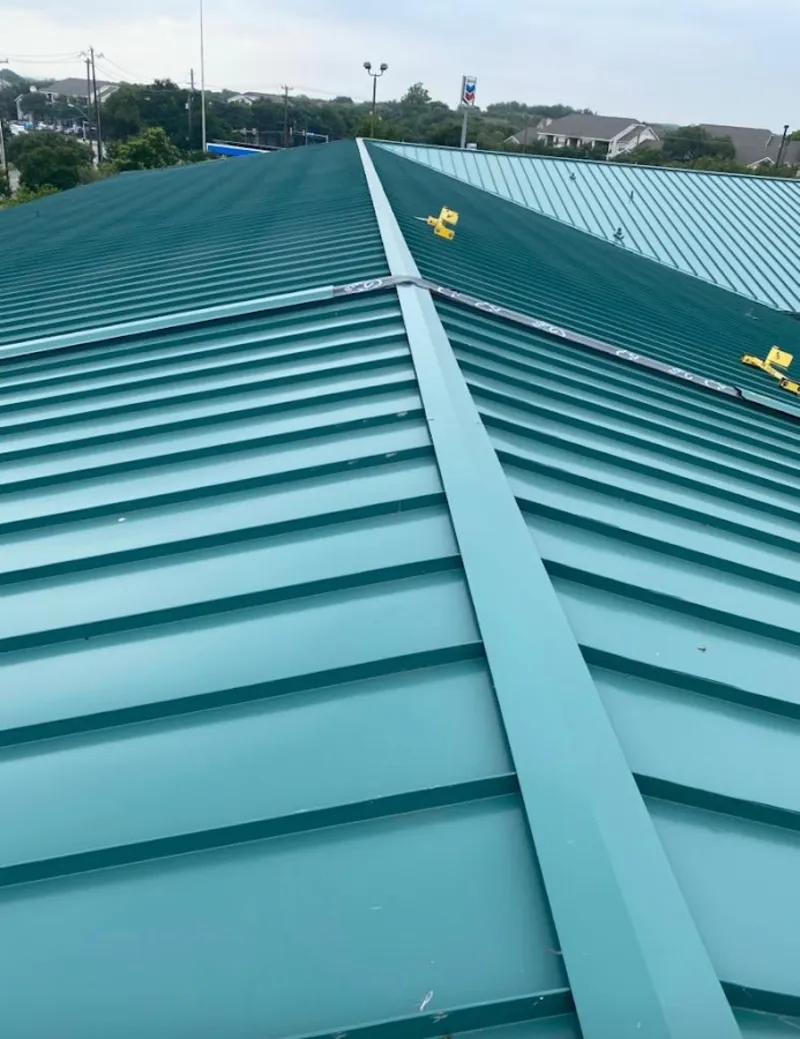 Green commercial metal roof ridge and valley for Metal Roof Repair in Vero Beach